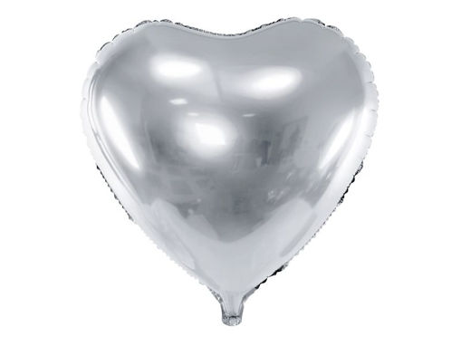 Picture of FOIL BALLOON HEART SILVER 24 INCH